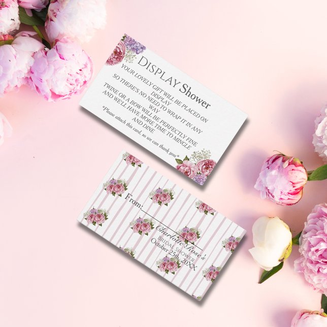 Peony hydrangea  Bridal Display Shower   Enclosure Card (Peony hydrangea Bridal Display Shower Enclosure)