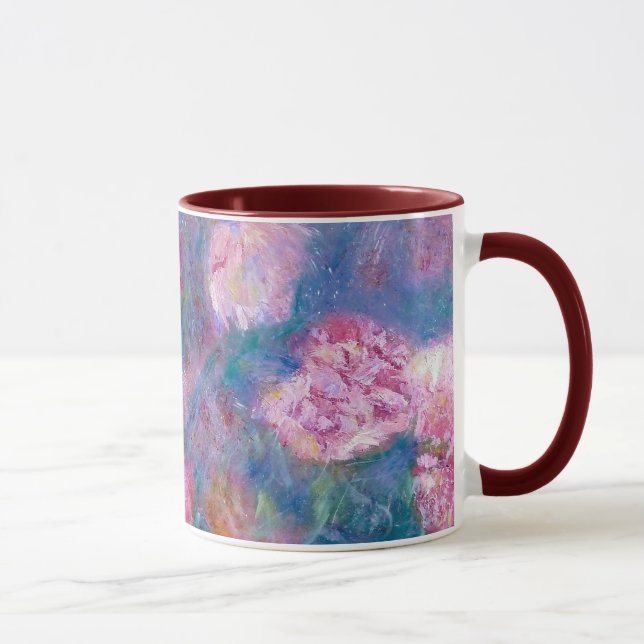 "Peony" Impressionist Floral Mug (Right)