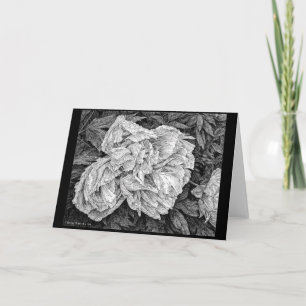 Peony in the Rain greeting card
