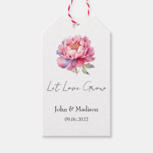 Peony Let love grow wedding seed Gift Tags