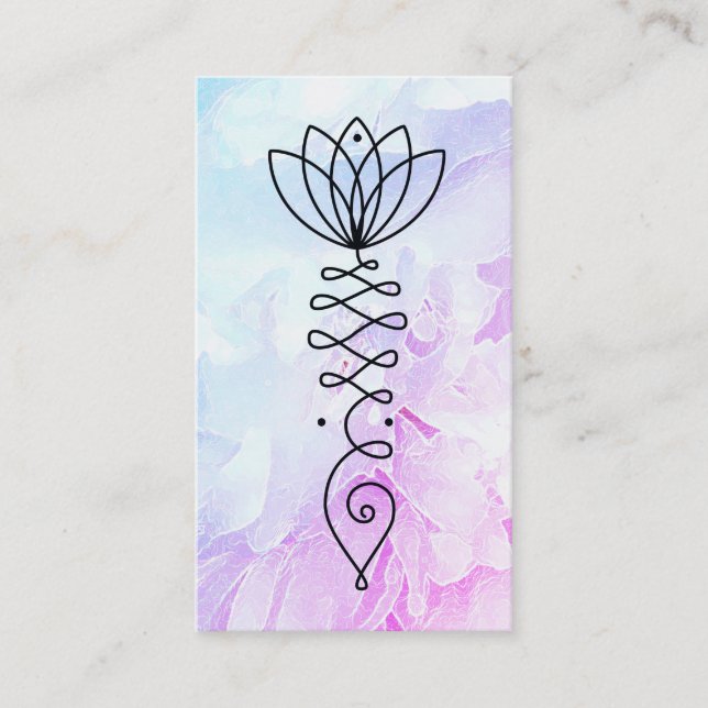 ~* Peony Lotus Heart . Massage Pilates Reiki Yoga Business Card (Front)