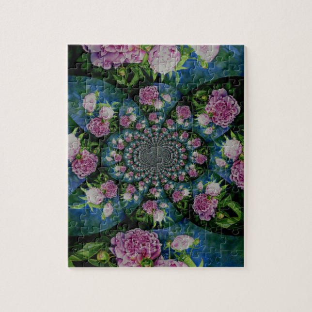 Peony mandala jigsaw puzzle (Vertical)