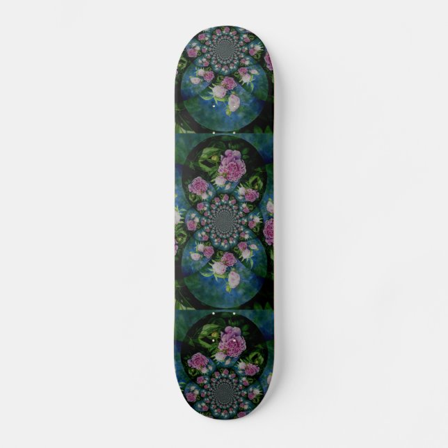 Peony mandala skateboard (Front)