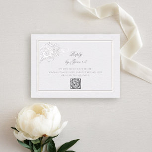Peony Modern Formal Elegant QR Wedding Response