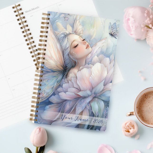 Peony Of The Dawn Planner (Peony Of The Dawn Planner in a table next to a cup of cappuccino)