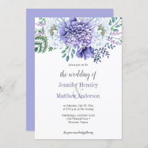 Peony Passion Lavender Background Wedding Invite