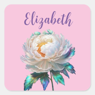Peony Peace Square Sticker
