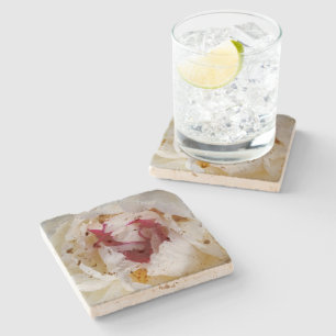 Peony petals stone coaster
