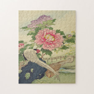 Peony, Pheasant Japanese Art Jigsaw Puzzle