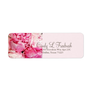 Peony pink address return label