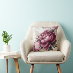 Peony Pink Alcohol Ink Abstract Cushion