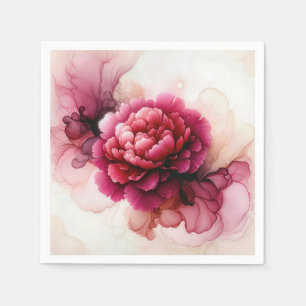 Peony Pink Alcohol Ink Abstract Napkin