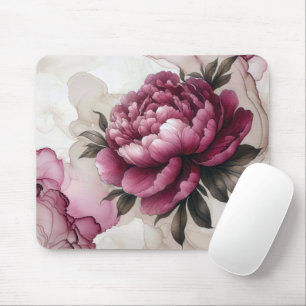 Peony Pink Alcohol Ink Mouse Pad