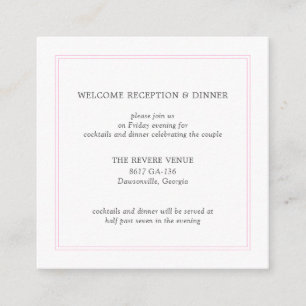 Peony Pink Modern Wedding Enclosure Card
