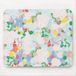 Peony pink mouse pad