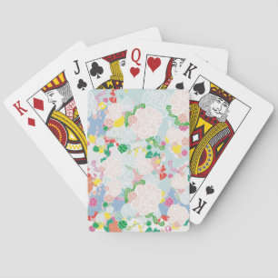 Peony pink playing cards