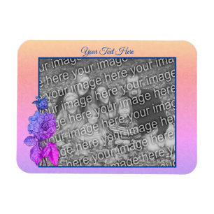 Peony Rainbow Personalised Add Your Photo Magnet