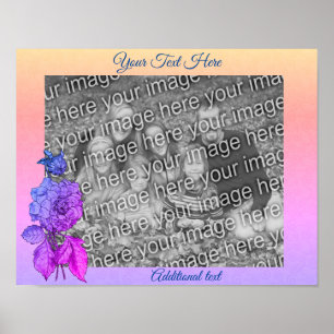 Peony Rainbow Personalised Add Your Photo Poster