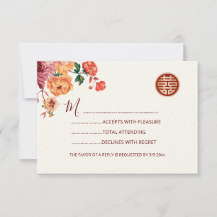 Peony Red RSVP Chinese Wedding