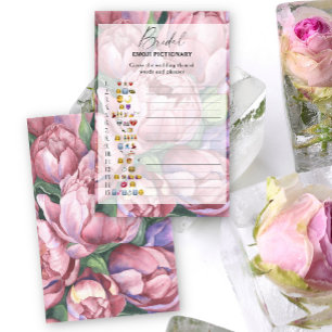 Peony roses - bridal shower emoji pictionary game