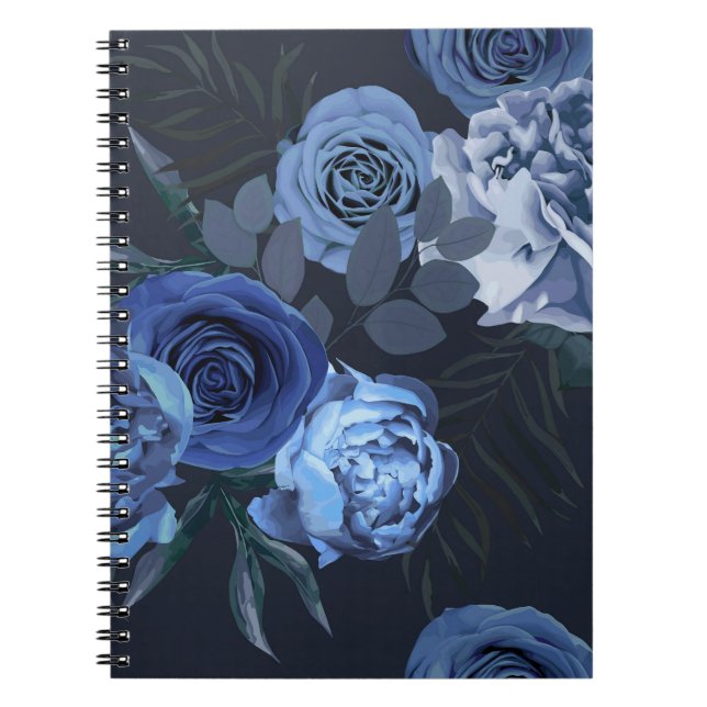 Peony Roses: Dark Floral Vintage. Notebook (Front)