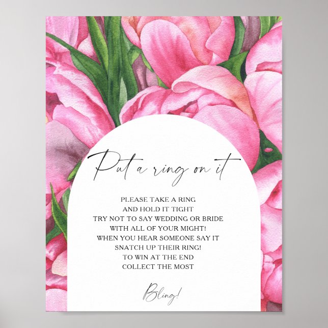 Peony roses - spring put a ring on it game poster (Front)