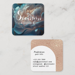 Peony Seamstress Square Business Card
