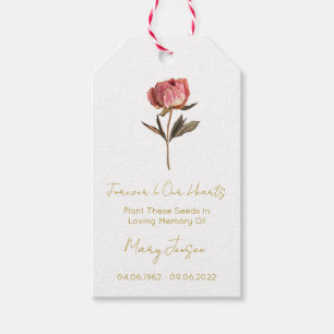 Peony Seed Packet Funeral Gift Tags