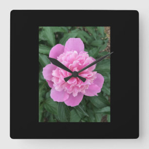 Peony Square Wall Clock