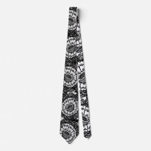 Peony tattoo tie