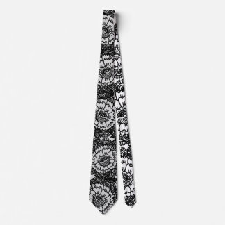 Peony tattoo tie
