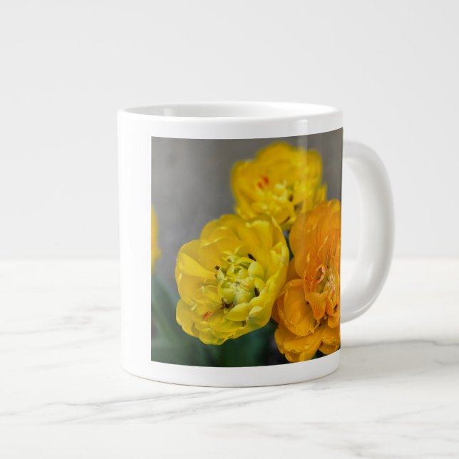 Peony tulip large coffee mug (Front Right)