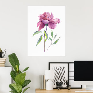 Peony Watercolor Botanical Wall Art