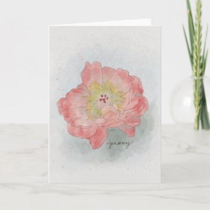 Peony Watercolor Card