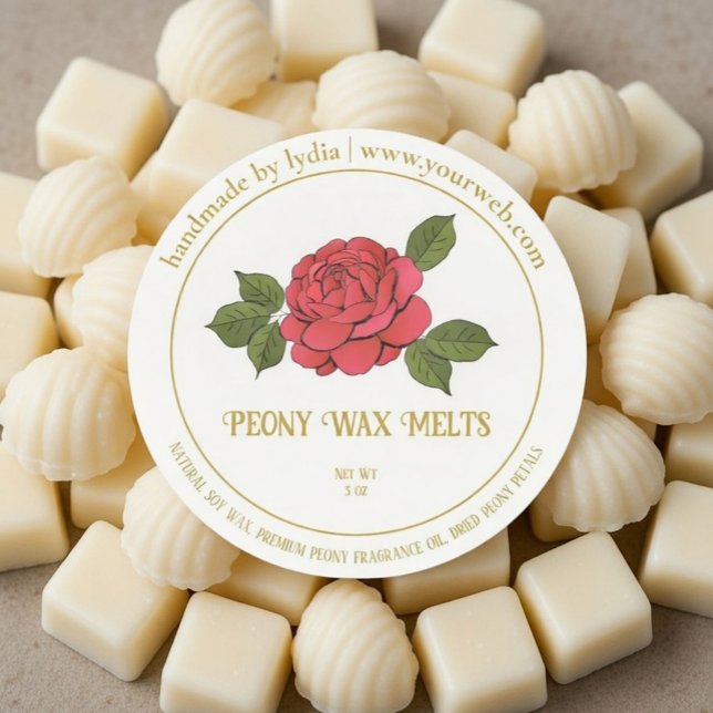 Peony Wax Melts Personalized Floral Sticker Label (Creator Uploaded)