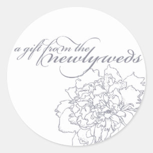 Peony Wedding Favour Sticker