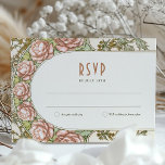 Peony Wedding RSVP Insert Vintage Art Deco Mucha Invitation<br><div class="desc">Art Nouveau Vintage wedding RSVP card by Alphonse Mucha in a floral, romantic, and whimsical design. Victorian flourishes complement classic art deco fonts. Please enter your custom information, and you're done. If you wish to change the design further, simply click the blue "Customise It" button. Thank you so much for...</div>