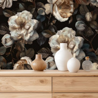 Peony White Dark Floral