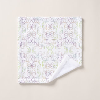 Peony, White Wash Cloth