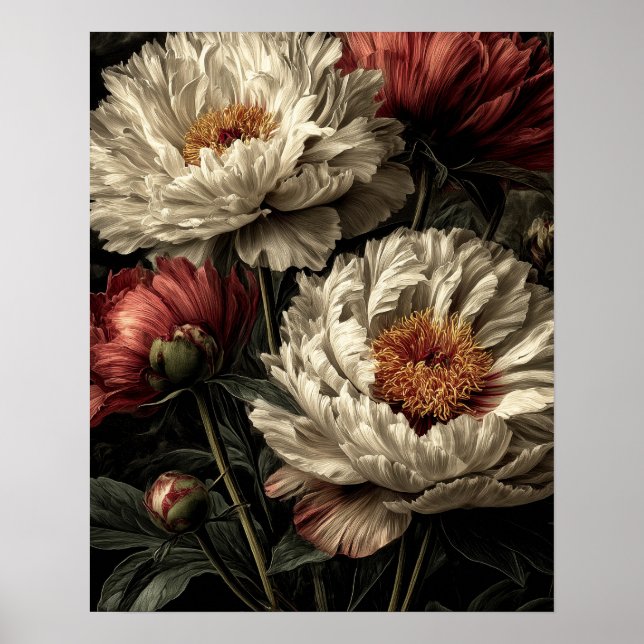 Peony wild flowers poster (Front)