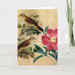 Peony with Nightingales Card