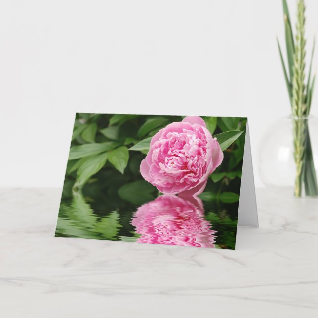 peony with reflection Philippians 1:3 Thank You Card (Front)