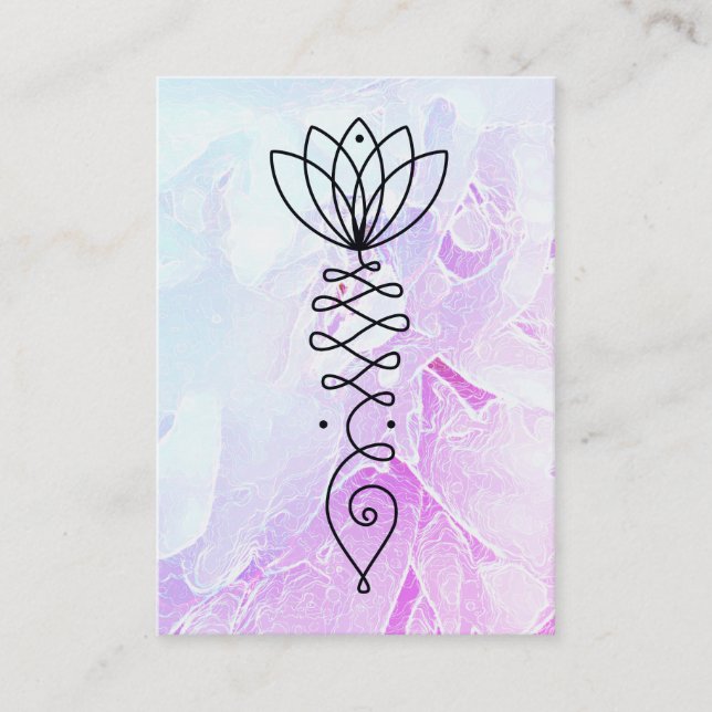 *~* Peony Yoga Massage Reiki Lotus Healer Pastel Business Card (Front)
