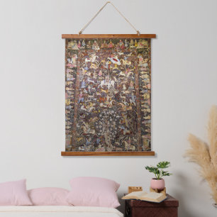People Animals Women Tehran Persian Rug Iranian Hanging Tapestry