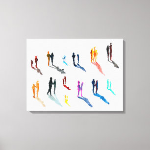 People art watercolor fine art canvas print