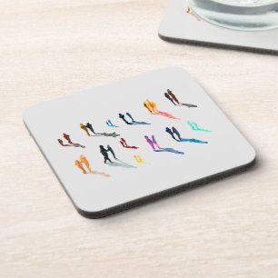 People art watercolor fine art coaster