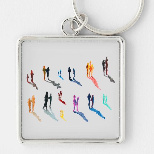 People art watercolor fine art key ring (Front)