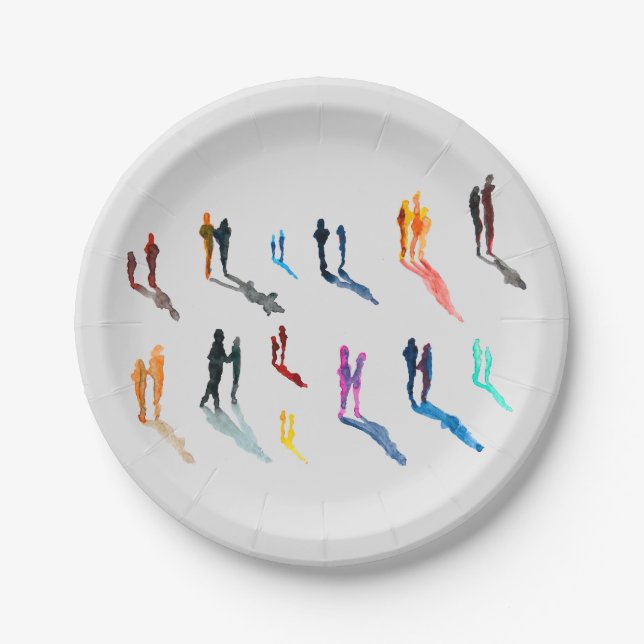 People art watercolor fine art paper plate (Front)