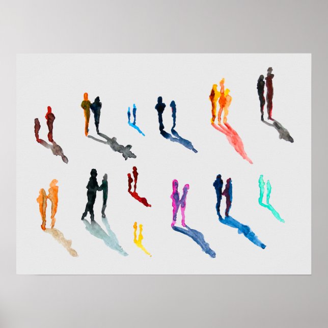 People art watercolor fine art poster (Front)