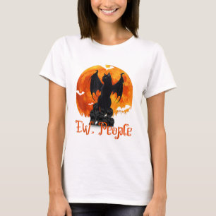 People Black Cat Bat Wings Halloween T-Shirt